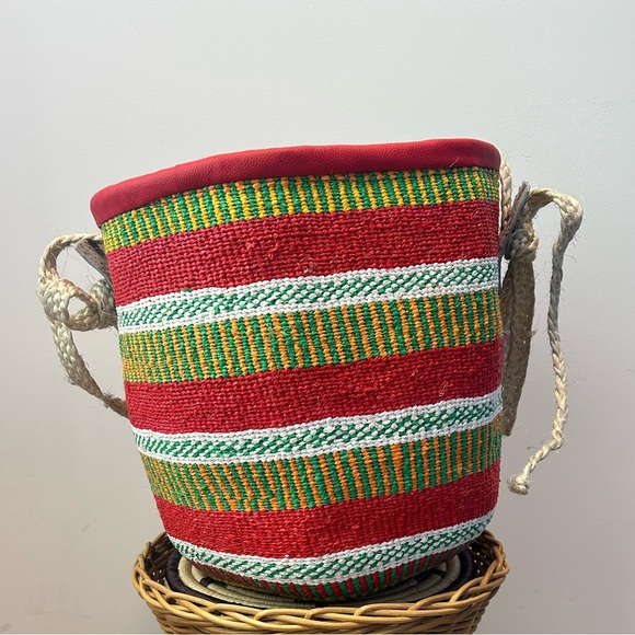 African multicolor Woven Storage Basket